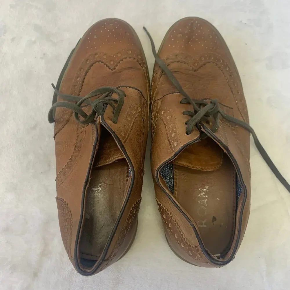 Roan Bed Stu Mens 8.5 Brown Leather Oxford WingTip Brogue Casual Dress Shoes